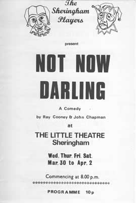 'Not Now Darling' programme cover