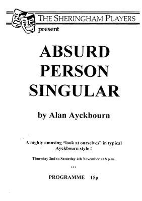 'Absurd Person Singular' programme cover