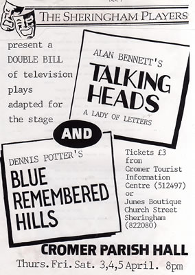 'Blue Remembered Hills / A Lady Of Letters' programme cover