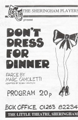 'Don't Dress For Dinner' programme cover